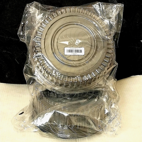 Other - 4 fruit platters with lids, 12in, bottoms have a sun pattern, two 2 packs